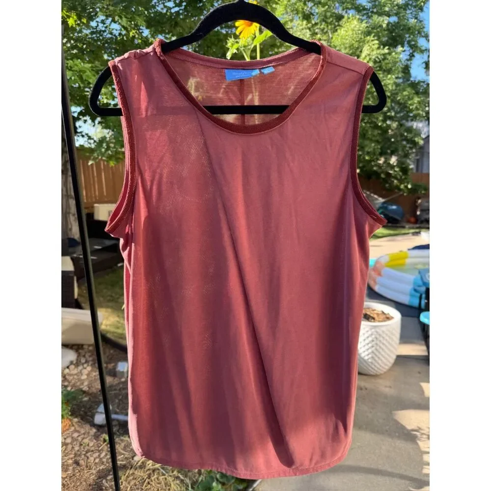 Simply Vera Wang Sleeveless Embellished Rust Color Tank L